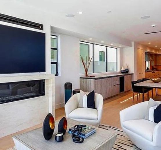 Installed hidden surround sound system in living room Modern living room with installed hidden surround sound system