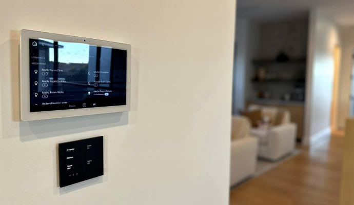 Smart home control panel with a climate control interface