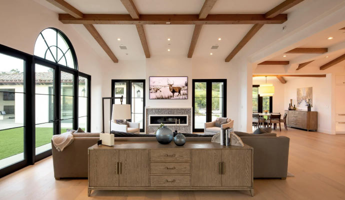 interior of a beautifully designed living room with a blend of modern furniture