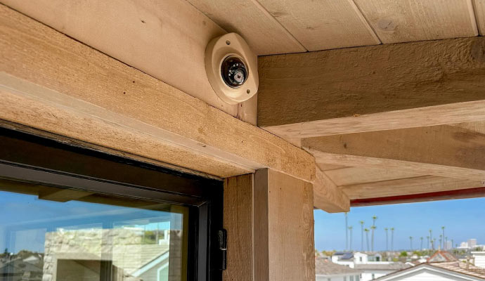 An installed surveillance camera