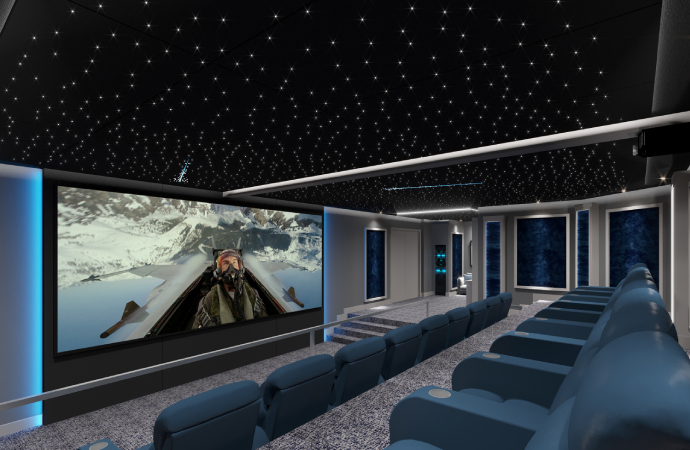 home theater setup in Benedict Canyon