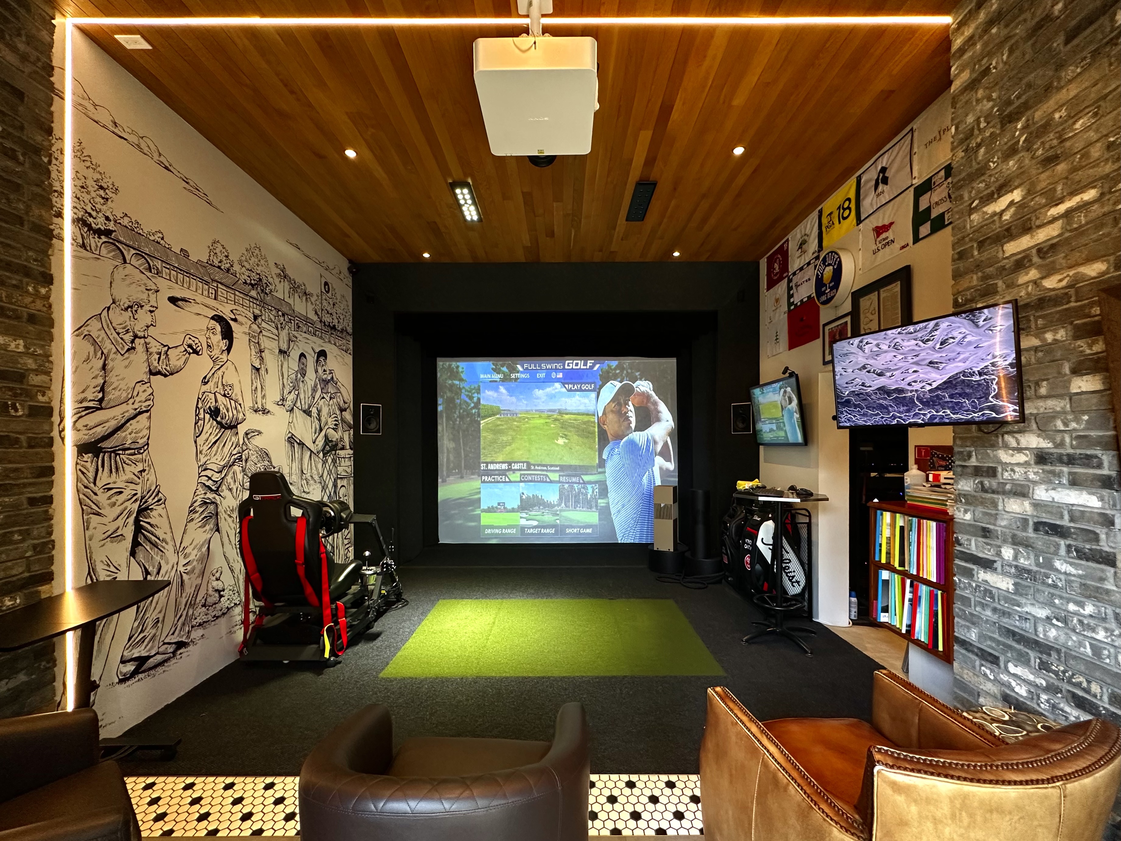 Golf Simulator Installation by FullSwing with Linear Lighting by American Lighting