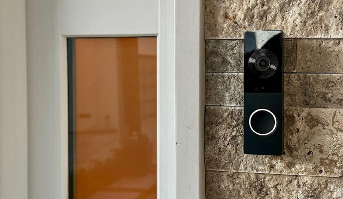 A door with smart lock system