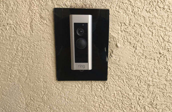 Smart doorbell with security camera.